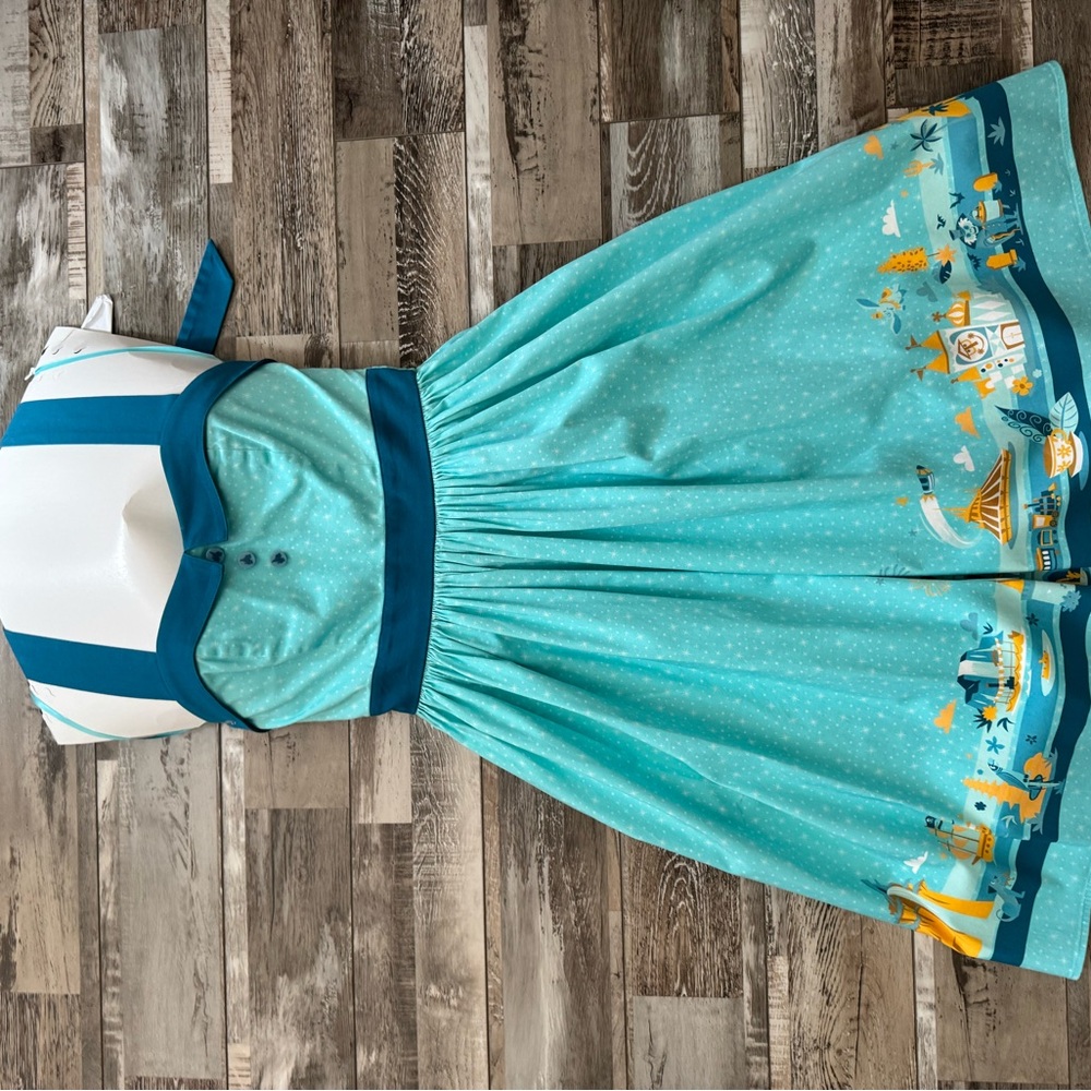 Disney Teal Dress with Riviera Print